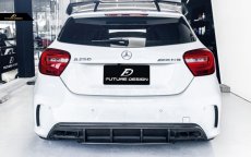 画像1: BENZ メルセデス・ベンツ W176 Aクラス 前期 AMGバンパー用カーボン ディフューザー 本物Drycabon ドライカーボン マフラーカッター付き (1)