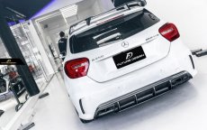 画像3: BENZ メルセデス・ベンツ W176 Aクラス 前期 AMGバンパー用カーボン ディフューザー 本物Drycabon ドライカーボン マフラーカッター付き (3)