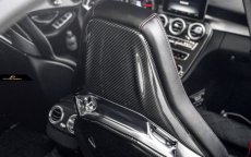 画像3: BENZ ベンツ Cクラス W205 C63 フロントシート用カーボンカバー 本物DryCarbon ドライカーボン AMG FD バックトリムカバー (3)