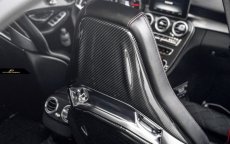 画像3: BENZ メルセデス・ベンツ CLAクラス W117 CLA45 フロントシート用カーボンカバー 本物DryCarbon ドライカーボン バックトリムカバー (3)