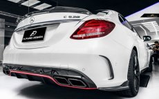 画像6: BENZ メルセデス・ベンツ W205 Cクラス セダン トランク用 リアスポイラー リアカウイング 本物DryCarbon ドライカーボン (6)