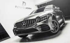 画像2: BENZ メルセデス・ベンツ フロントグリル W205 S205 C205 Cクラス 後期用 AMGパナメリカーナ GTRタイプ シルバーグリル (2)