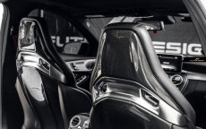画像2: BENZ メルセデス・ベンツ CLAクラス W117 CLA45 フロントシート用カーボンカバー 本物DryCarbon ドライカーボン バックトリムカバー (2)
