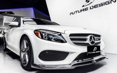 画像3: BENZ メルセデス・ベンツ C-Class W205 セダン C205 クーペ S205 ワゴン 前期用 フロントバンパー用 リップスポイラー 本物DryCarbon ドライカーボン  (3)