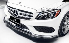 画像1: BENZ メルセデス・ベンツ C-Class W205 セダン C205 クーペ S205 ワゴン 前期用 フロントバンパー用 リップスポイラー 本物DryCarbon ドライカーボン  (1)