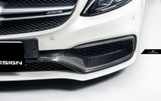 画像1: BENZ メルセデス・ベンツ Cクラス W205 C63 フロントバンパー用カーボン ガーニッシュ スポイラー 本物DryCarbon ドライカーボン (1)