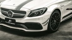 画像2: BENZ メルセデス・ベンツ C-Class W205 C205 S205 C63フロントバンパー用カーボンカナード 本物DryCarbon ドライカーボン (2)