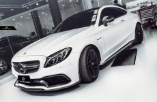 画像4: BENZ メルセデス・ベンツ C-Class C205 クーペ 2D AMGサイドステップ用カーボン スカート DryCarbon C180 C200 C43 (4)