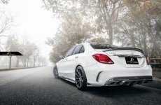 画像3: BENZ メルセデス・ベンツ Cクラス W205 セダン AMGバンパー用 リア カナード スプリッター  本物DryCarbon ドライカーボン  (3)