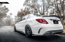 画像4: BENZ メルセデス・ベンツ Cクラス W205 セダン AMGバンパー用 リア カナード スプリッター  本物DryCarbon ドライカーボン  (4)