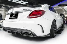 画像6: BENZ メルセデス・ベンツ Cクラス W205 セダン AMGバンパー用 リア カナード スプリッター  本物DryCarbon ドライカーボン  (6)