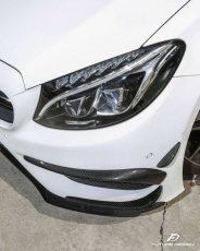 画像6: BENZ メルセデス・ベンツ C-Class  W205 S205 AMG フロントバンパー用カナード 6点セット 本物DryCarbon ドライカーボン (6)