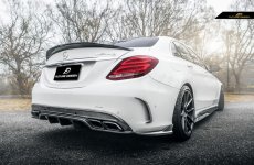 画像2: BENZ メルセデス・ベンツ Cクラス W205 セダン AMGバンパー用 リア カナード スプリッター  本物DryCarbon ドライカーボン  (2)