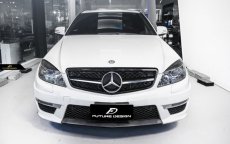 画像1: BENZ メルセデス・ベンツ AMG C63ルック グリル Cクラス W204 07~13年 フロント用 ブラック・メッキ グリル (1)