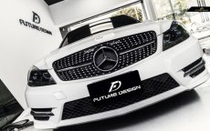 画像1: BENZ メルセデス・ベンツ Cクラス W204 AMG C45ルック 07~14年 フロント用 シルバー ダイヤモンド グリル (1)