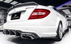 画像4: BENZ メルセデス・ベンツ Cクラス W204 後期車 クーペ リアバンパー用カナード スポイラー スプリッター 本物DryCarbon ドライカーボン AMG (4)