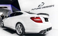 画像6: BENZ メルセデス・ベンツ Cクラス W204 後期車 クーペ リアバンパー用カナード スポイラー スプリッター 本物DryCarbon ドライカーボン AMG (6)