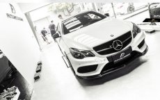 画像4: BENZ メルセデス・ベンツ E-Class クーペ C207 AMGスポーツ 後期車 フロントバンパー用リップスポイラー エアロ 本物ドライカーボン Drycarbon FD A207 W207 (4)