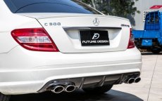 画像3: BENZ メルセデス・ベンツ C-Class W204 前期 AMGバンパー用ディフューザー 本物Drycabon ドライカーボン (3)