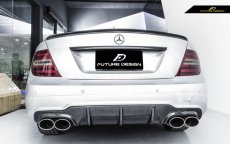 画像1: BENZ メルセデス・ベンツ C-Class W204 AMG C63 後期 リアバンパー用 ディフューザー 本物Drycabon ドライカーボン (1)