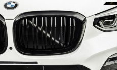 画像4: BMW G01 X3 フロント用艶ありブラック キドニーグリル センターグリル S2  (4)