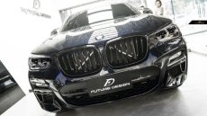 画像4: BMW G02 X4 フロント用艶ありブラック キドニーグリル センターグリル S1 (4)