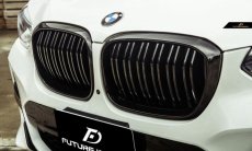 画像3: BMW G02 X4 フロント用艶ありブラック キドニーグリル センターグリル S2  (3)