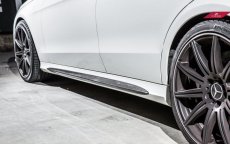 画像1: BENZ メルセデスベンツ Eクラス W212 S212 後期 AMGバンパー用サイド スポイラー ステップ スカート 本物Carbon カーボン  (1)