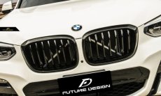 画像7: BMW G01 X3 フロント用艶ありブラック キドニーグリル センターグリル S1 (7)