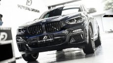 画像5: BMW G02 X4 フロント用艶ありブラック キドニーグリル センターグリル S1 (5)