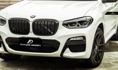 画像6: BMW G02 X4 フロント用艶ありブラック キドニーグリル センターグリル S2  (6)