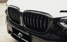 画像4: BMW G01 X3 フロント用艶ありブラック キドニーグリル センターグリル S1 (4)