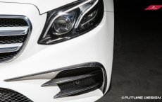 画像4: BENZ ベンツ Eクラス W213 AMGバンパー用フロント カナード スプリッター 6点 E200 E250 E300 E400 E43 本物DryCarbon ドライカーボン (4)