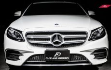 画像2: BENZ ベンツ Eクラス W213 AMGバンパー用フロント カナード スプリッター 6点 E200 E250 E300 E400 E43 本物DryCarbon ドライカーボン (2)