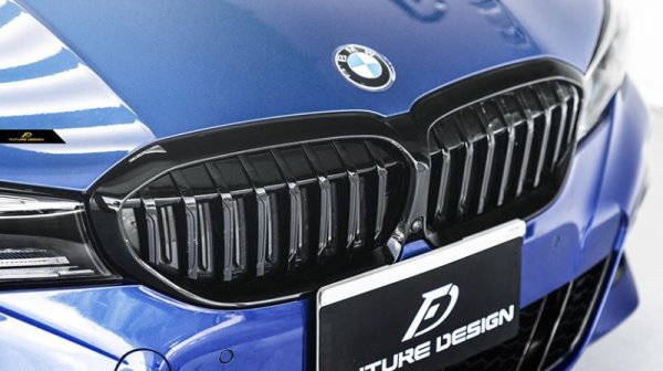 BMW 3シリーズ G20 G21 フロント用 艶ありブラック キドニーグリル