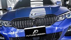 画像1: BMW 3シリーズ G20 G21 フロント用 艶ありブラック キドニーグリル センターグリル S1 (1)