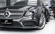 画像7: BENZ メルセデス・ベンツ CLS W218 LCI 後期車 フロントバンパー用カナード 本物Dry Carbon ドライカーボン (7)