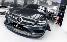 画像4: BENZ メルセデス・ベンツ CLS W218 LCI 後期車 フロントバンパー用リップスポイラー 本物Dry Carbon ドライカーボン (4)