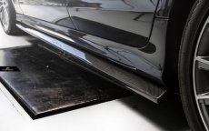 画像1: BENZ メルセデス・ベンツ CLSクラス W218 後期車 LCI AMGバンパー 用サイドステップ スポイラー 本物DryCarbon  ドライカーボン (1)