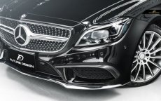 画像8: BENZ メルセデス・ベンツ CLS W218 LCI 後期車 フロントバンパー用カナード 本物Dry Carbon ドライカーボン (8)