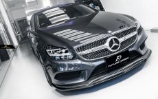 画像2: BENZ メルセデス・ベンツ CLS W218 LCI 後期車 フロントバンパー用リップスポイラー 本物Dry Carbon ドライカーボン (2)