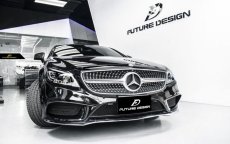 画像3: BENZ メルセデス・ベンツ CLS W218 LCI 後期車 フロントバンパー用カナード 本物Dry Carbon ドライカーボン (3)