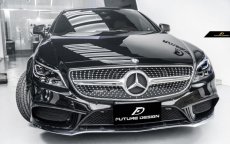 画像4: BENZ メルセデス・ベンツ CLS W218 LCI 後期車 フロントバンパー用カナード 本物Dry Carbon ドライカーボン (4)