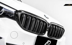 画像1: BMW G30 セダン G31 ツーリング フロント用艶ありブラックキドニーグリル センターグリル (1)