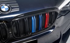 画像5: BMW G30 セダン G31 ツーリング フロント用 青紺赤 艶ありブラックキドニーグリル センターグリル (5)