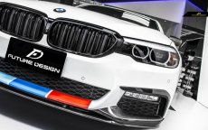 画像4: BMW G30 セダン G31 ツーリング フロント用艶ありブラックキドニーグリル センターグリル (4)