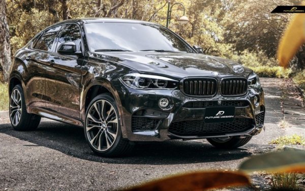 BMW X6 F16 フロント用艶ありブラック キドニーグリル センターグリル
