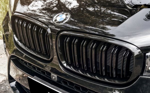 BMW X6 F16 フロント用艶ありブラック キドニーグリル センターグリル