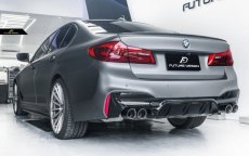 画像2: BMW 5シリーズ G30 G31 セダン ツーリング Mスポーツ用 F90 M5ルック ディフューザー リアバンパー (2)