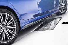 画像4: BMW 3シリーズ G20 G21 M-TECH Mスポーツ バンパー用サイドスカート スポイラー ステッジ 本物DryCarbon ドライカーボン (4)